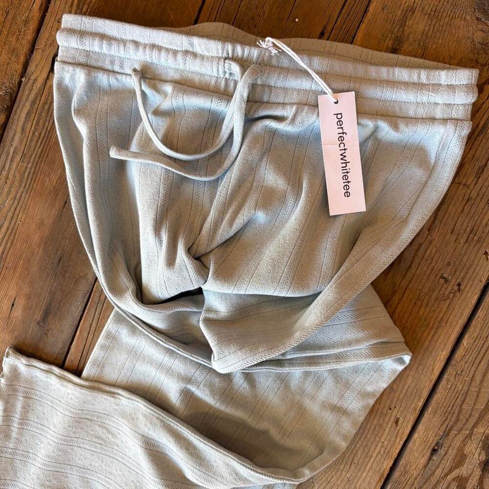 Sky blue sweatpants perfect white
